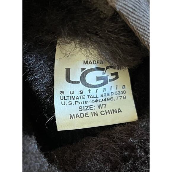 UGG AUSTRALIA Ultimate Tall Braid Boots Brown 5340 Size 7 Shearling Women EUC - Picture 11 of 11